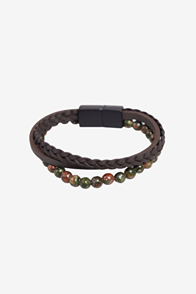 ALTINYILDIZ CLASSICS سوار جلد بني 100% للرجال