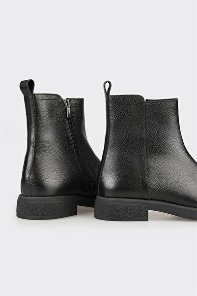 Elle Shoes Siyah Deri Kadın Günlük Bot