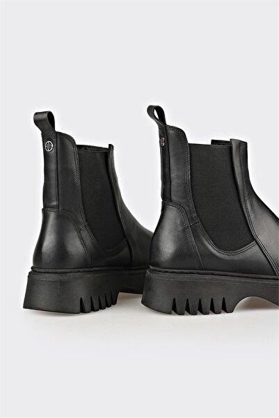 Elle Shoes Siyah Deri Kadın Günlük Bot