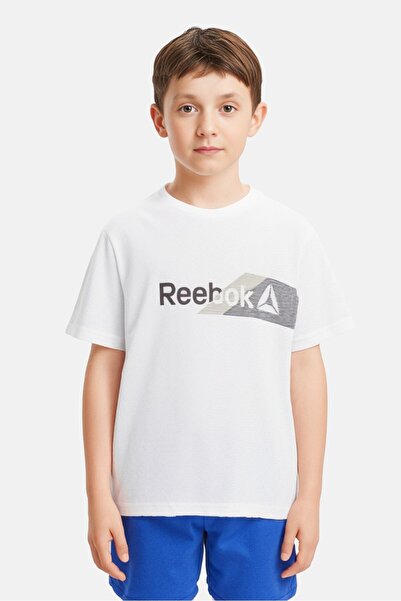 Reebok Kids Boy Brand Logo Short Sleeve Outdoor T-ShirT, White