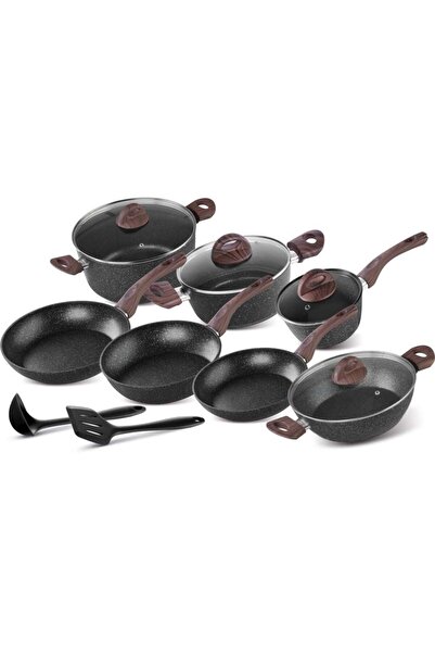SGTT Pots and pans set, 13 pcs, triple-glazed, compatible with all heat sourc...
