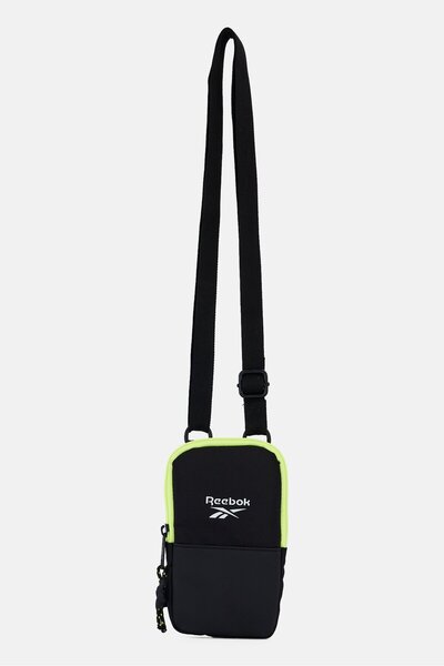 Reebok Men Brand Logo Phone Case Bag, Black