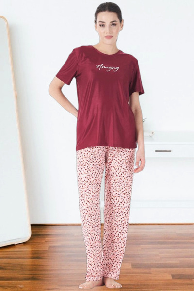 The LOG INVEST Estiva 25165 Women's Marla Floral Short Sleeve Pajama Set