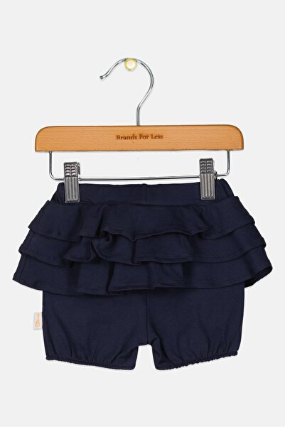 Sophie La Girafe Toddlers Girl Embroidered Logo Basic Shorts, Navy