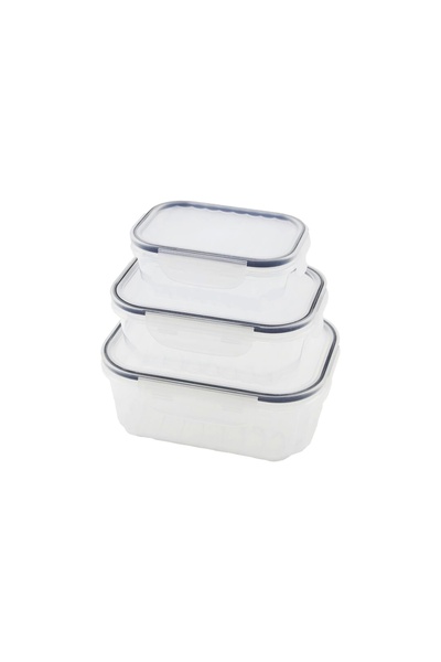 The LOG INVEST 3pcs Quick Leak Proof Storage Container Set Transparent Container - Misty-sealed Lid 500-1000-1700ml
