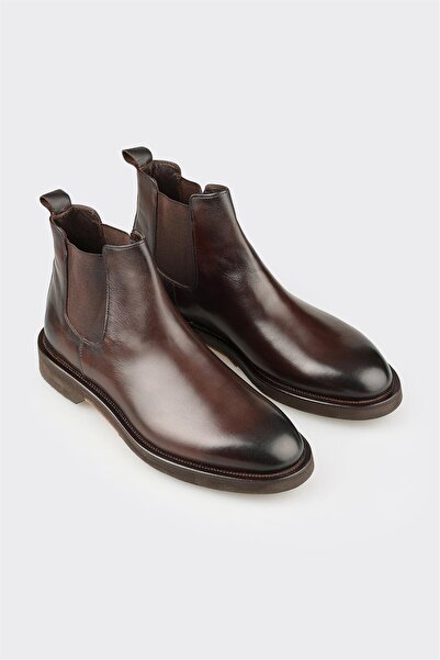 Elle Shoes Kahve Deri Erkek Klasik Bot