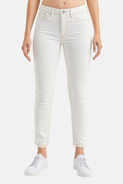 BDG Women Regular Fit Solid Stretchable Jeans, Off White