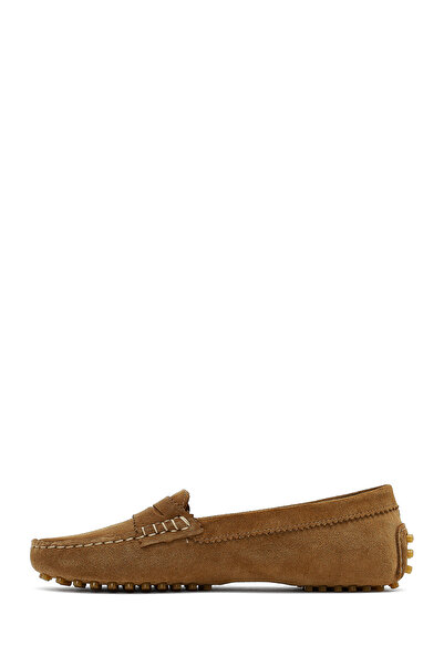 Derimod Women's Tan Suede Leather Loafer 25Afd141810