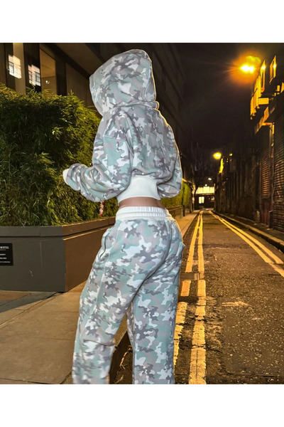 Violon Σετ αθλητικών φορμών Restock Camouflage Baggy Bottom Top (3 νήματα Σ ε...
