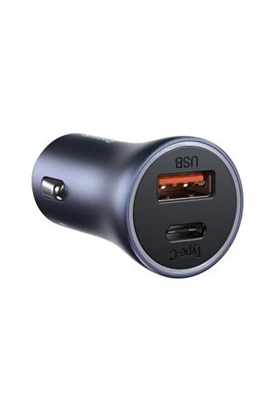 Baseus Car Charger With USB-C Cable Golden Contactor 40W 5A 1 x USB-A - 1 x USB-C Gray TZCCJD-