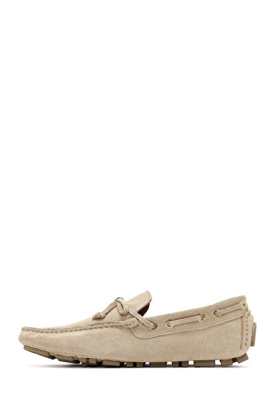 Derimod Men's Beige Suede Leather Loafer 25Sfd750010