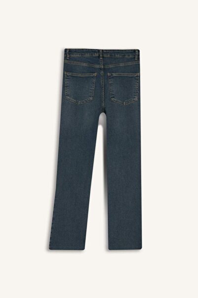 DeFacto Pantaloni de blugi lavabili, cu talie joasă, cu tăietură evazată, până la gleznă G2217AX25WN