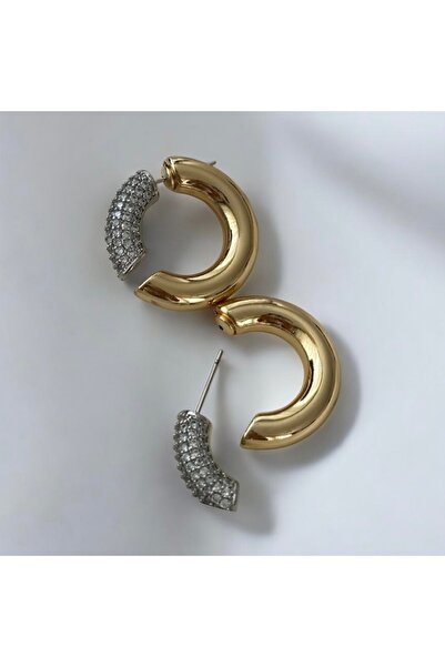 Twinssis Accessories Special Design Zircon Stone Brand Pipe Hoop Earrings