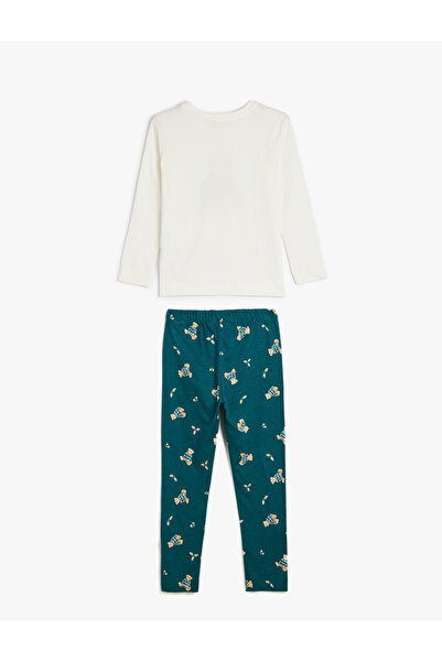 Koton Ayıcık Desenli Uzun Kollu Pamuklu Pijama Takımı