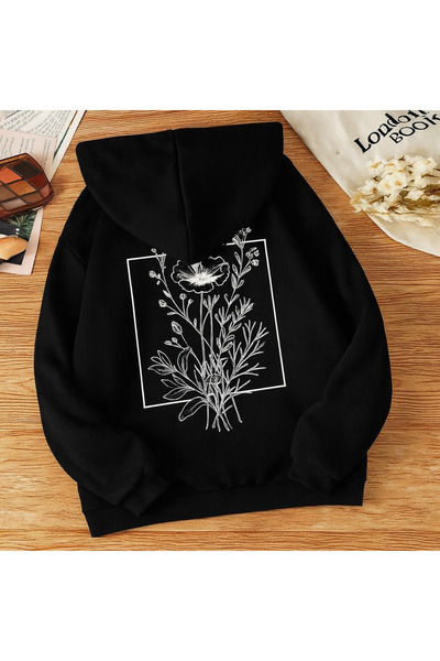 CLASSY.MODA Γυναικείο φούτερ με κουκούλα και τσέπες καγκουρό, oversize, με λο...