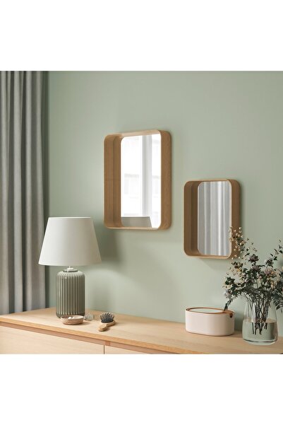 IKEA DVÄRGSYREN Mirror, oak veneer, 28 x 37 cm