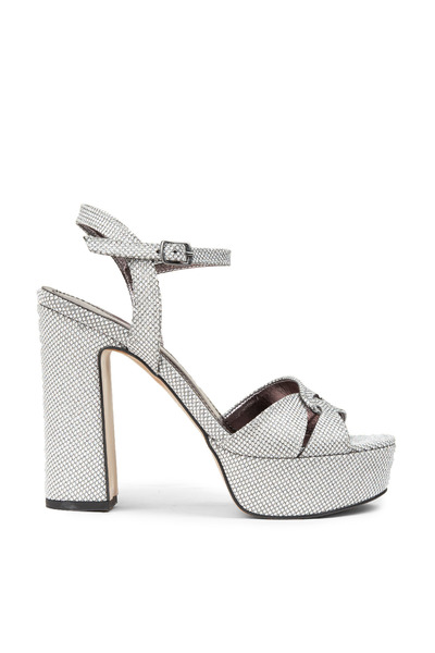 Deery Women's Silver Platform Heel Evening Dress Shoes