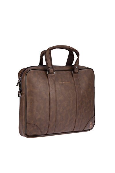 U.S. Polo Assn. 25056 Unisex Briefcase with Laptop Compartment Brown