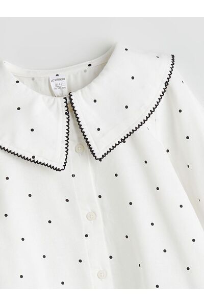 LC Waikiki Lcw Kids Peter Pan collar Polka Dot Girl's Shirt