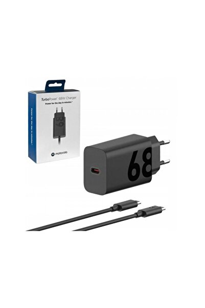 Motorola Mains Charger With USB-C Cable 68W 6.2A 1 x USB-C Black PG38C06281