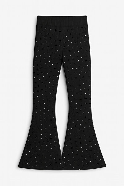 mini kanka Stone Detailed Spanish Flare Comfortable, Flare Flexible and Stone Embroidered Girls' Suit 4-12 Years Old