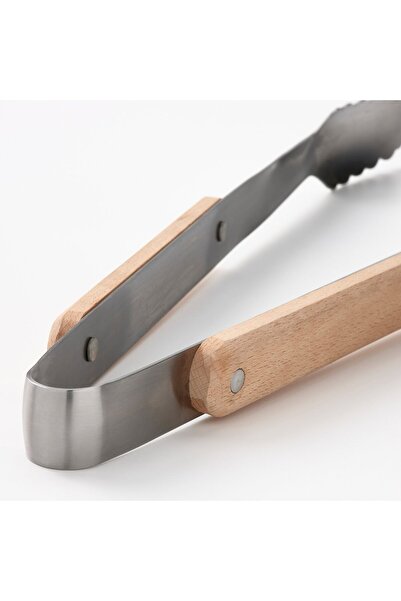 IKEA GRILLTIDER 3-piece barbecue tools set, stainless steel/beech