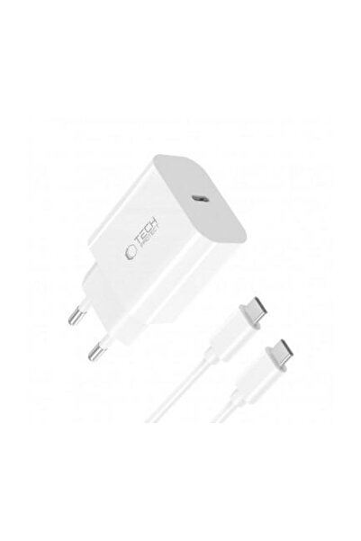 Tech-Protect Incarcator Retea Cu Cablu USB-C NC20W 20W 3A 1 x USB-C Alb