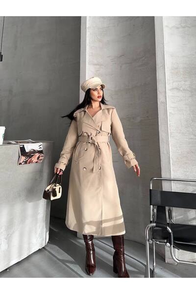 buqre's moda Women's Oversize Waterproof Lined Long Trench Coat