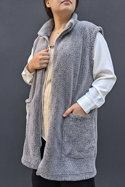 Buklemoda Plus Size Welsoft Fleece Vest