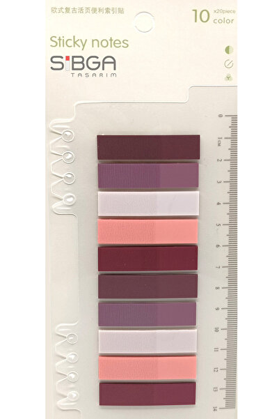 sibga tasarım Şeffaf Bordo Tonlar Renkli Postit Post-it Post It. Kitap Ayracı Ayraç Postit Sticker Not Kağıdı