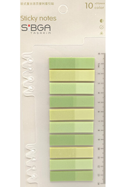 sibga tasarım Şeffaf Yeşil Tonlar Renkli Postit Post-it Post It. Kitap Ayracı...