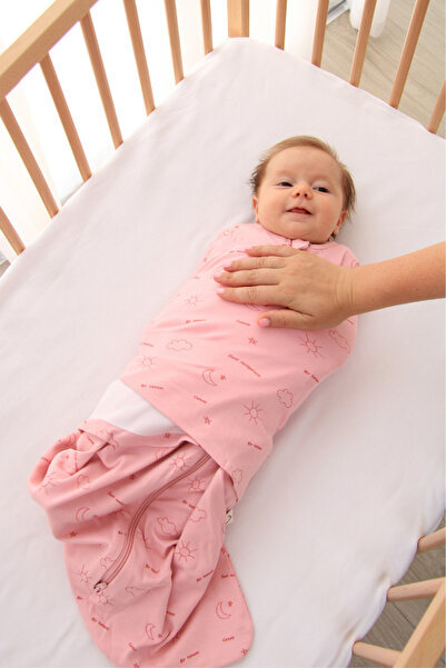 Ninana baby Yenidoğan Bebek Kundak Uyku Tulumu - “Bir tanem” - Pembe 0-6 ay