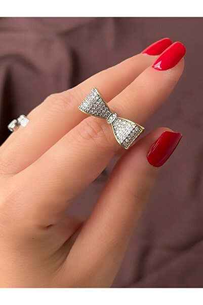 Twinssis Accessories خاتم ريبونيا مرصع بالأحجار قابل للتعديل