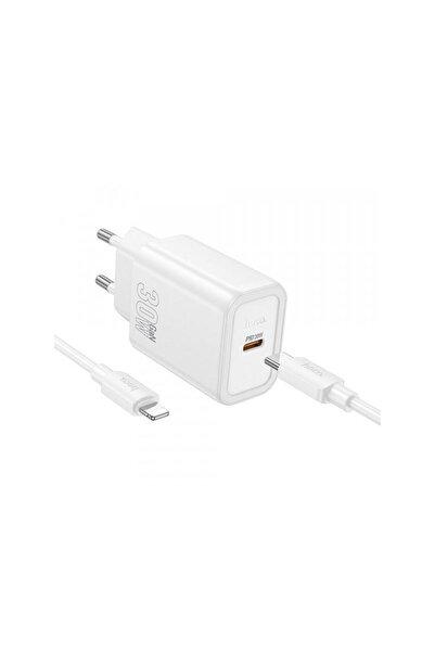 Hoco Incarcator Retea Cu Cablu Lightning N62 30W 3A 1 x USB-C Alb