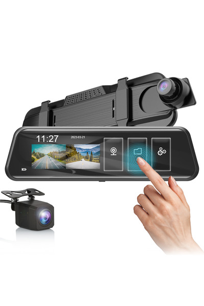 easyCTRL Car DVR Rearview Mirror Camera, 10" Touch Screen, 170°, G-Sensor, Reversing Camera, easyCTRL®