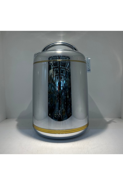 GOLDEN FİRE Golden Fire Chrome Food Container, Silver-Gold, 3 Liter Capacity