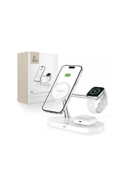 Tech-Protect Incarcator Retea Wireless A12 3in1 15W 1.67A Alb