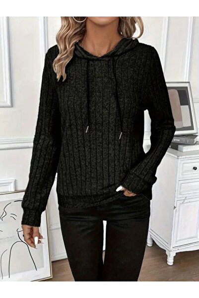 JANES Γυναικεία μπλούζα με μακρυμάνικο καπάκι με κορδόνια με κορδόνια