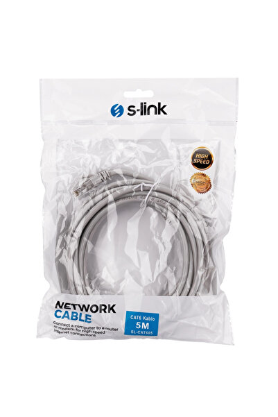 S-LINK Sl-Cat605 5Mt Cat6 Patch Kablo Gri