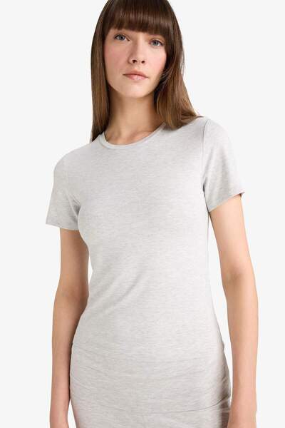 DeFacto Bodycon Short Sleeve T-Shirt-Fall in Love Loungewear G0006Ax25Wn
