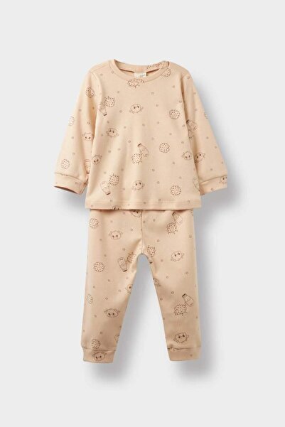 DeFacto Baby Boy Pajama Set Patterned Combed Cotton Long Sleeve Top Long Bottom (25 Au)