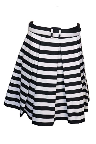 ONLY Coco Stripes Skirt - L, Black, 96% cotton 4% spandex