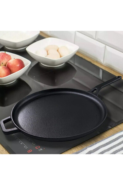 Kinghoff Tigaie pentru clătite KH 1895, 29 cm, fontă, suprafață antiaderentă, inducție, neagră