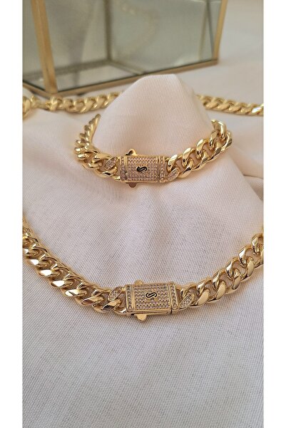 FASION JEWELLERY VİP SERİ 14 K ALTIN KAPLAMA ÇELİK GURMET SET