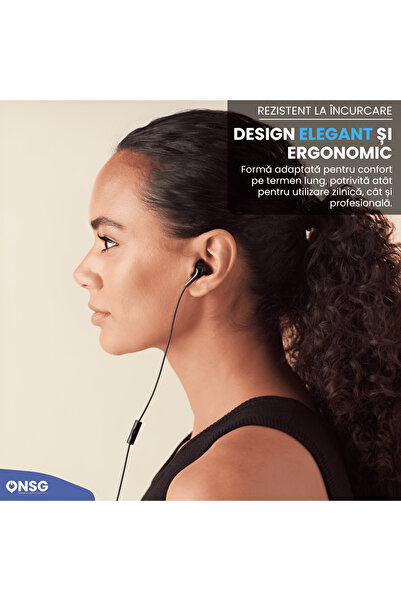 ONSG Sunix M-40 Wired USB-C Earphones, Noise Reduction MEMS Microphone, Clear Sound, Powerful Bass, Black