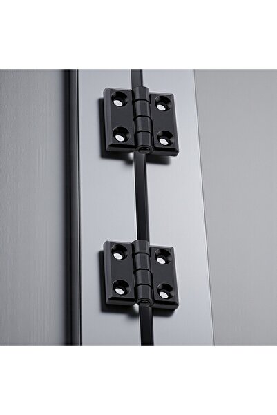 Badem10 Siyah Metal 2 Adet Yaprak Menteşe 30x30mm Dayanıklı Mobilya Kapı Dolap Çekmece Kapak Aksesuar