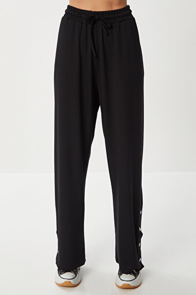 Lovelyİstanbul Snap Detailed Modal Top and Bottom Set Lby0010 Black