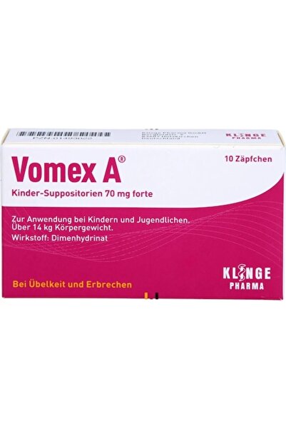 Klinge Pharma Υπόθετα Vomex A για παιδιά, 70 mg, 10 τεμάχια