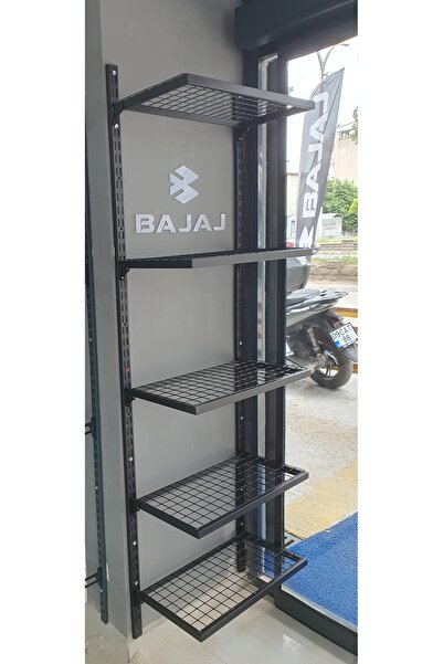 ASAFF DUVARA MONTE GEÇMELİ RAF 5 RAFLI TEL RAF 30x90x200 cm