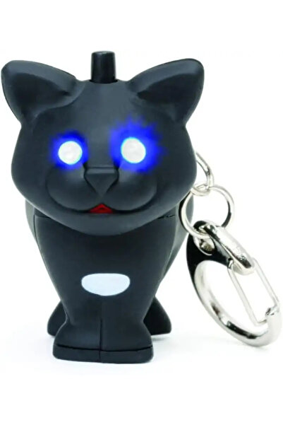 Kikkerland سلسلة مفاتيح على شكل قطة سوداء مع ضوء LED Krl21-Cdu-Eu